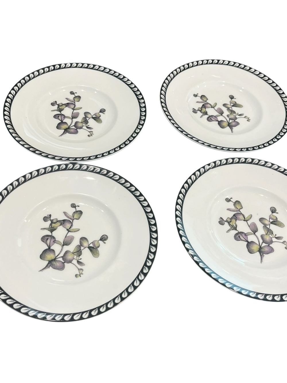 FOUR Lenox Etchings Eucalyptus Salad Dessert Plates 7” 4191613